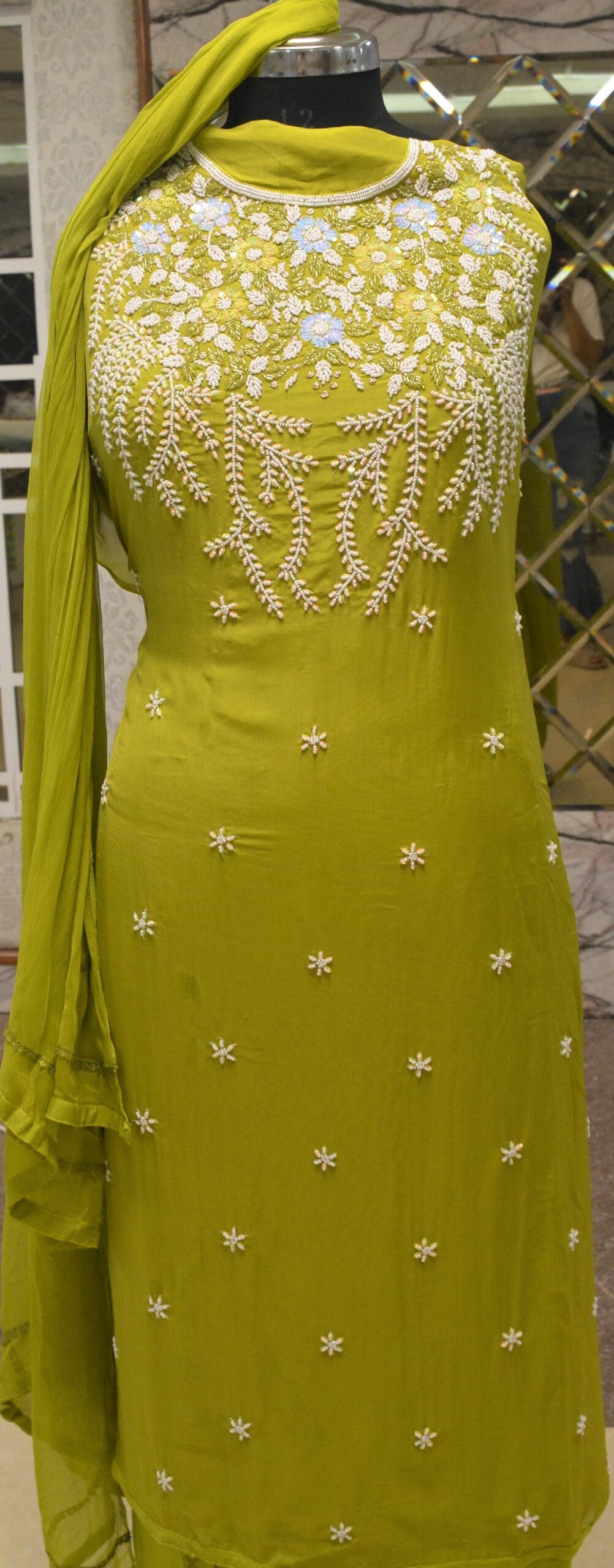 Pure Organza Lime Green